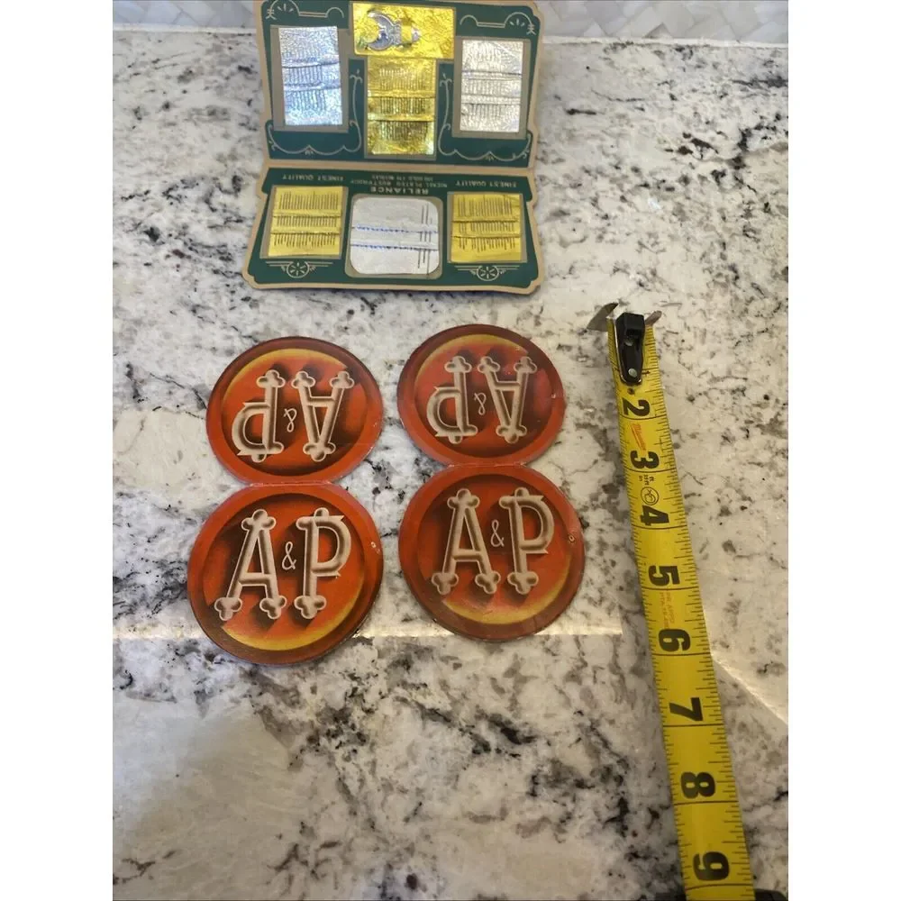 Vintage A&P & Reliance Grocery Store Sewing‎ Needle Cardboard Packets seamstress